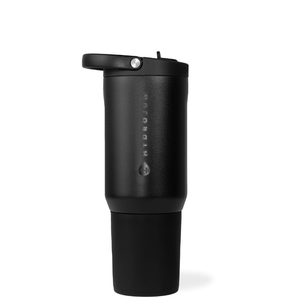 HydroJug Sport - Stainless Steel Tumbler with Straw, Vacuum Insulated, 32oz Leakproof Water Bottle, Ergonomic Design, Reusable, Dishwasher Safe, Rubber Base, Durable for Gym or Outdoors, Pink Sugar