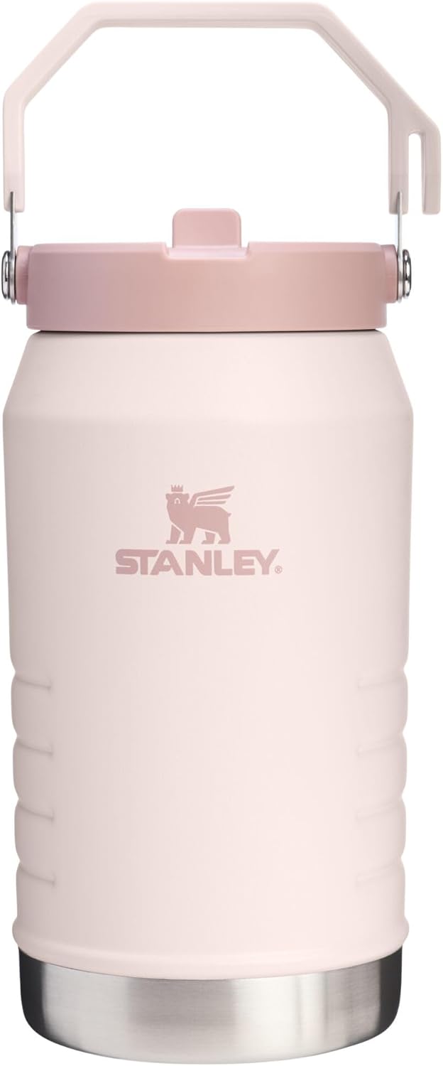 Stanley IceFlow 2.0 Flip Straw Jug with Handle 64 oz | Twist On Lid and Flip Up Straw | Leakproof for Travel and Sports | Insulated Stainless Steel |BPA-Free | Rose Quartz