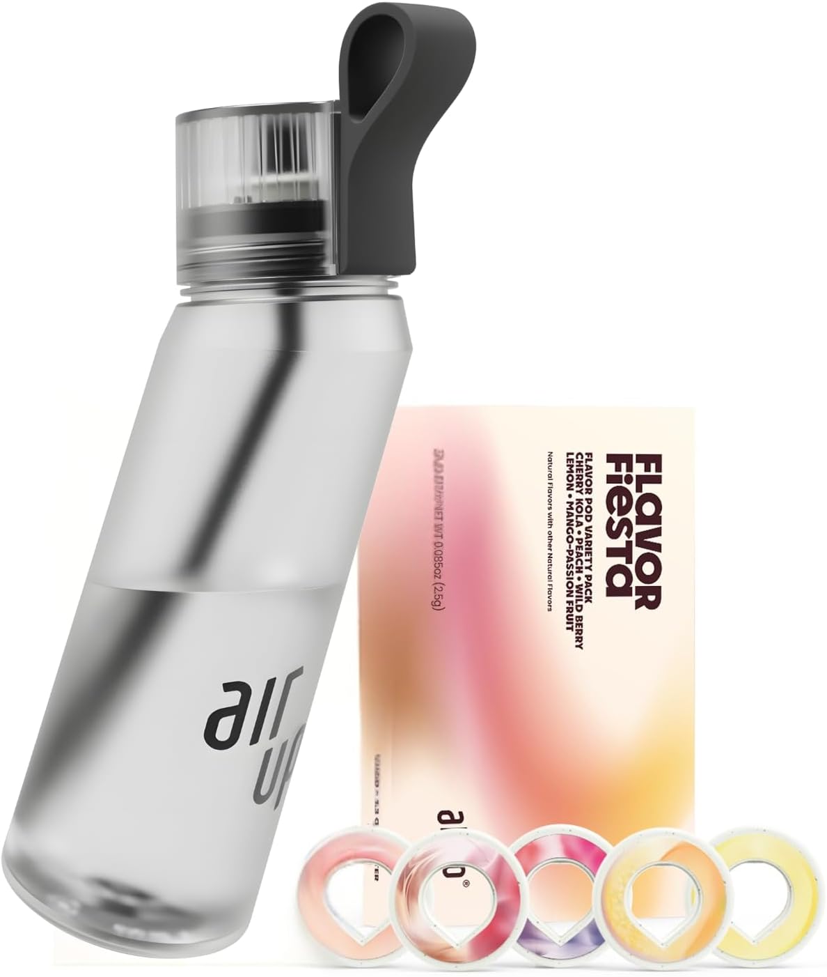 air up® water bottle (22 oz) for school, sports, gym | includes 5 scent pods & straw | flavored bottle in white – also for kids, boys, girls | no calories, sugar-free and suitable for carbonation