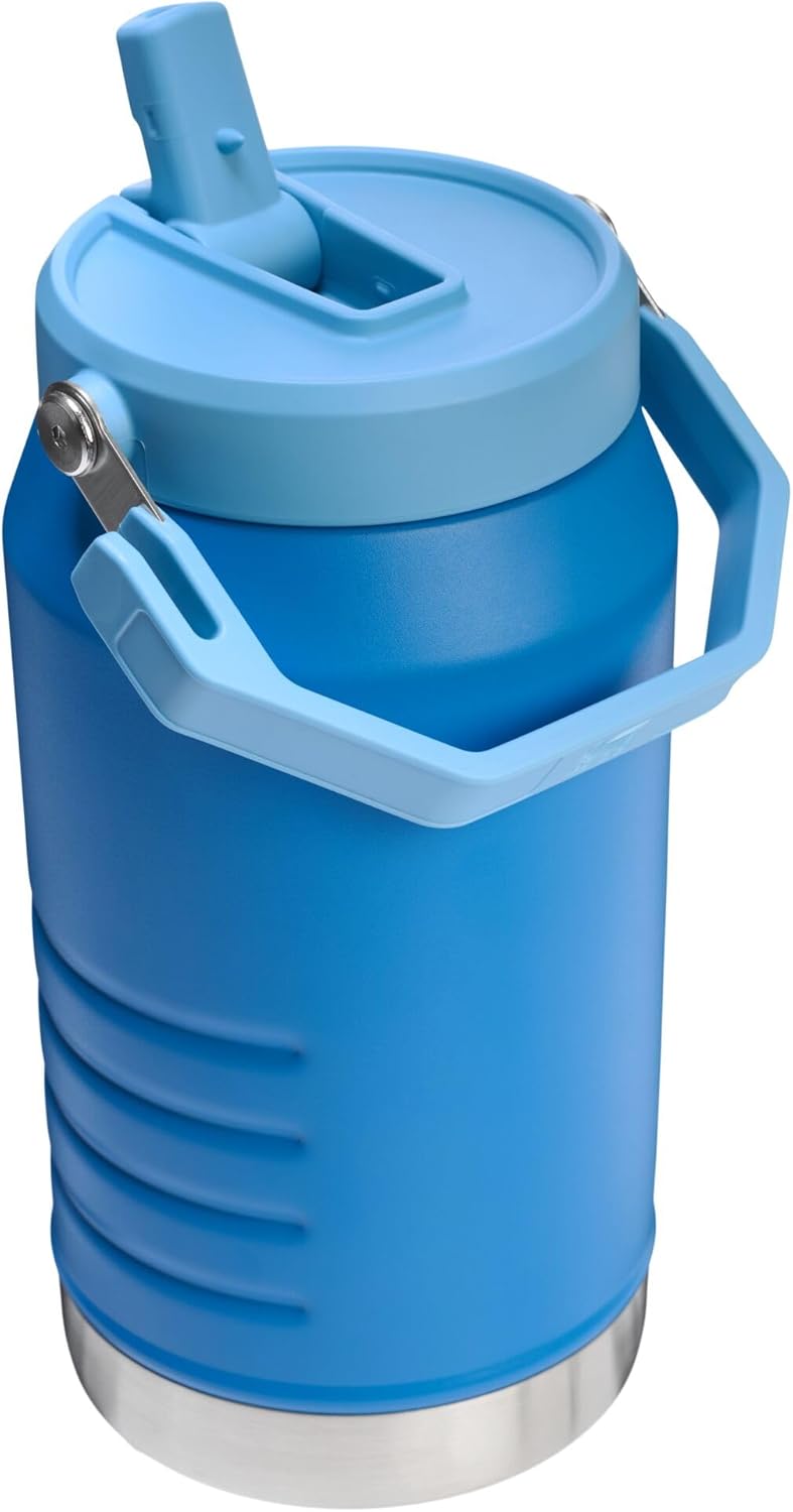 STANLEY IceFlow 2.0 Flip Straw Jug with Handle 64 oz | Twist On Lid and Flip Up Straw | Leakproof for Travel and Sports | Insulated Stainless Steel |BPA-Free | Azure