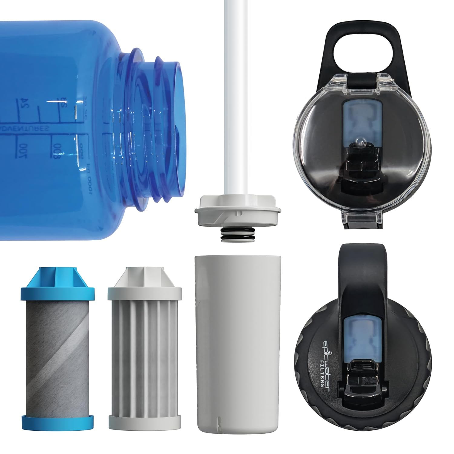 Epic Water Filters The Answer | Water Bottle Filter System Compatible with Hydro Flask/Yeti/Iron Flask/Simple Modern/Hydro Cell | USA Made Filter Removes 99.9% of Tap Water Contaminants